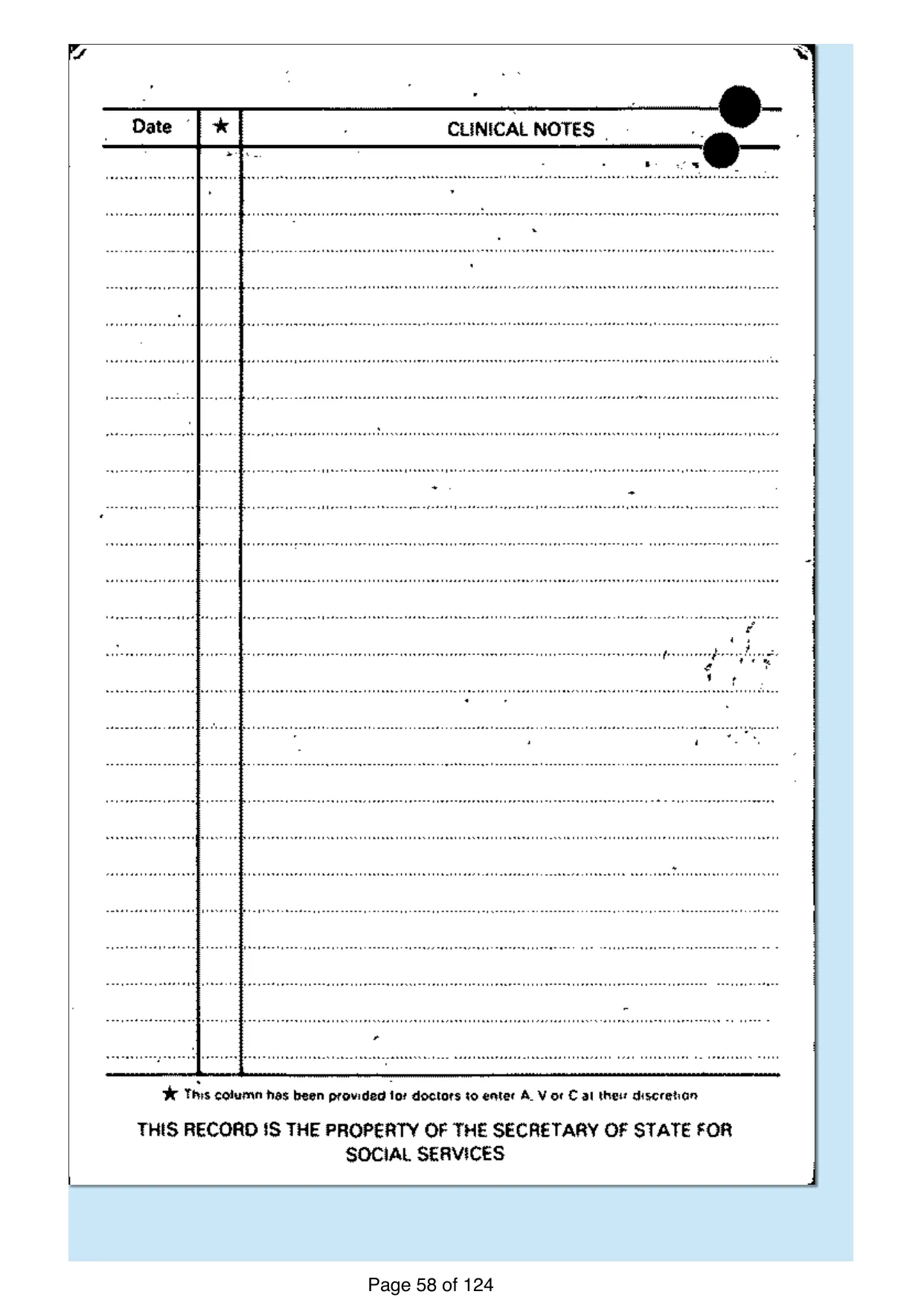 Page 58 of the record: The reverse of the card, blank