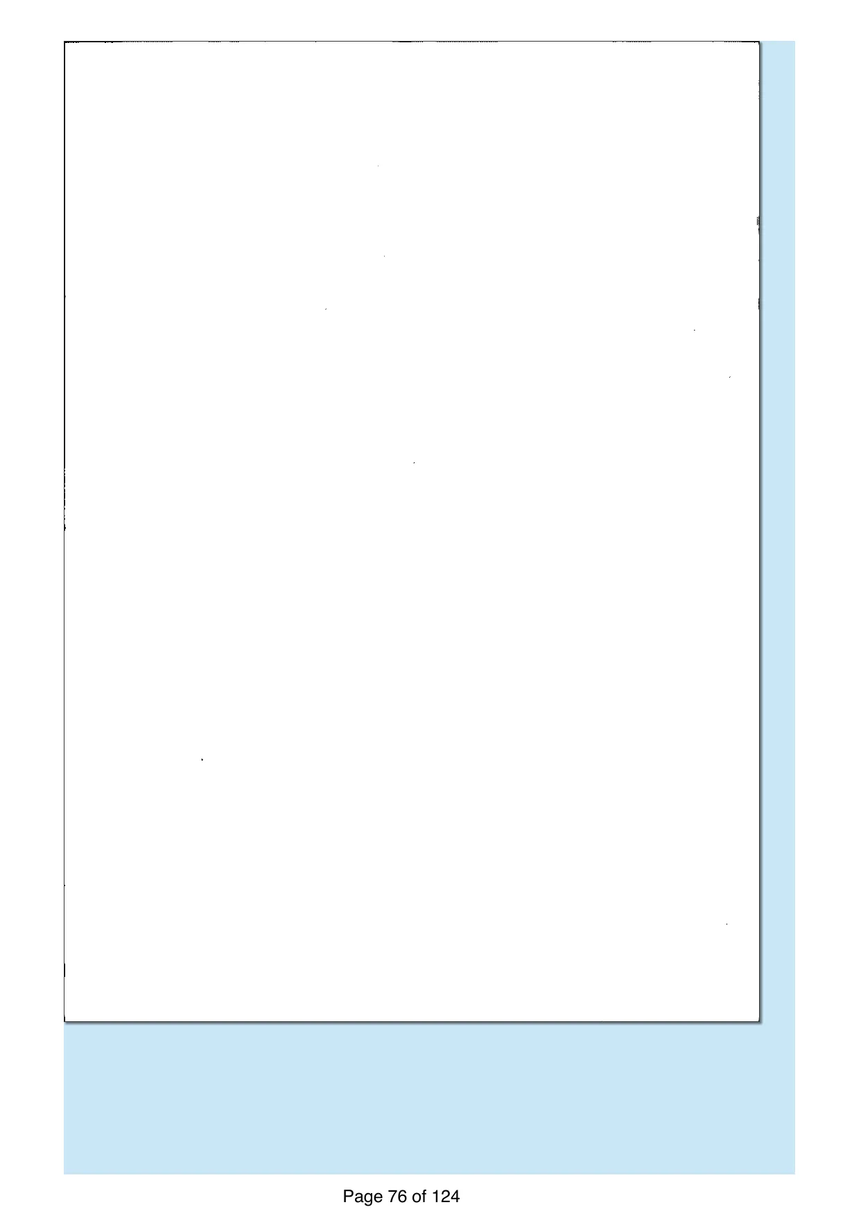 Page 76 of the record: The reverse of the printout, blank