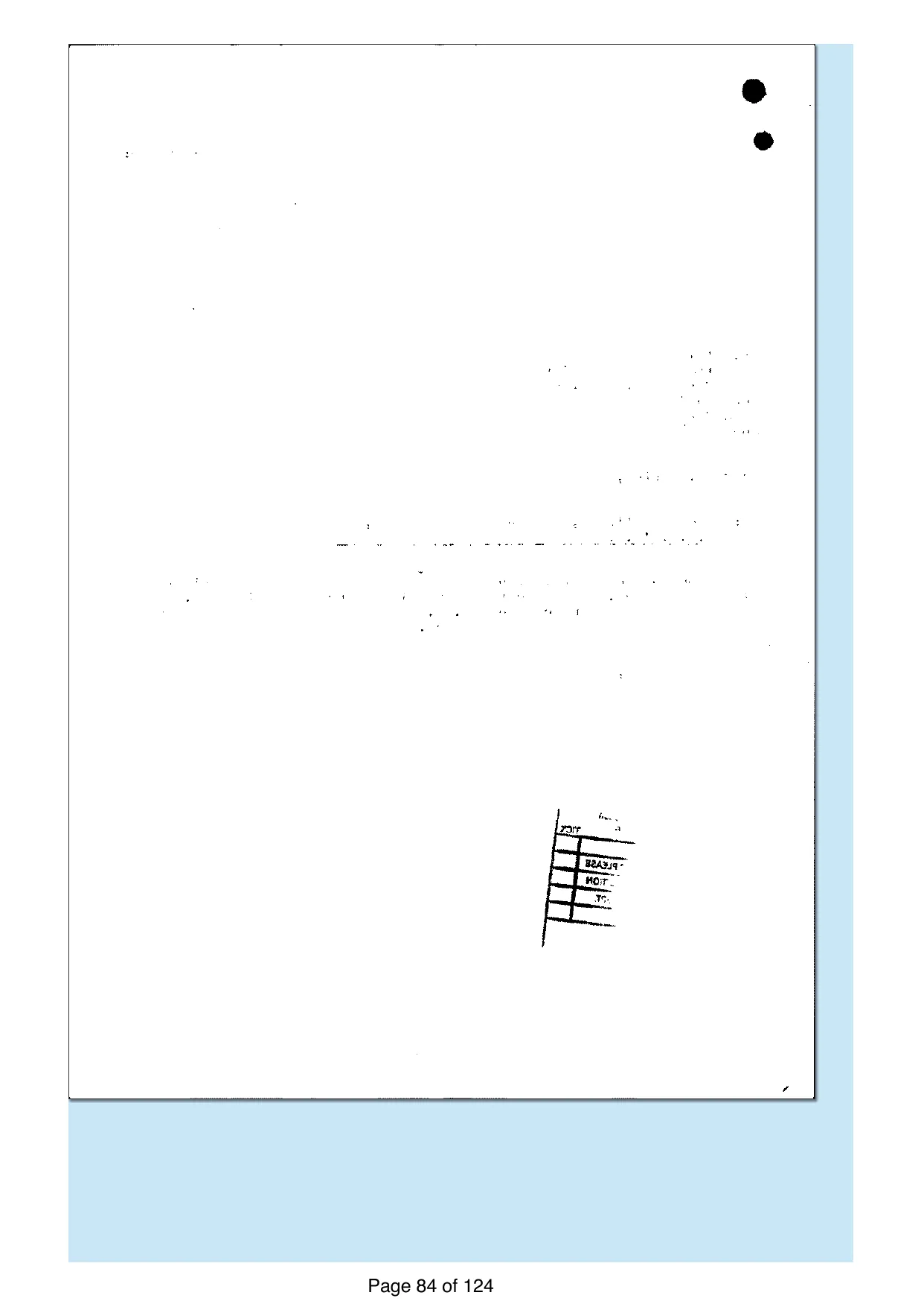 Page 84 of the record: The reverse of the letter, blank